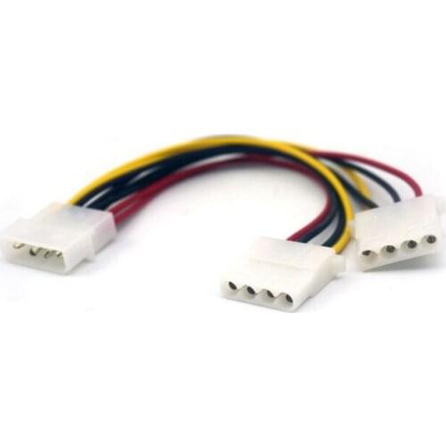 18cm 2 Way 4 pin PSU Power Splitter Cable LP4 Molex 1 to 2 Y Adapter Dropshipping