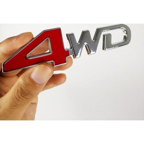 3D Metal Emblem Car Styling 4WD Red Exterior Accessories for Audi A3 A4 A6 C4 C5 C6 C7 for Toyota Highlander RAV4 for Tiguan