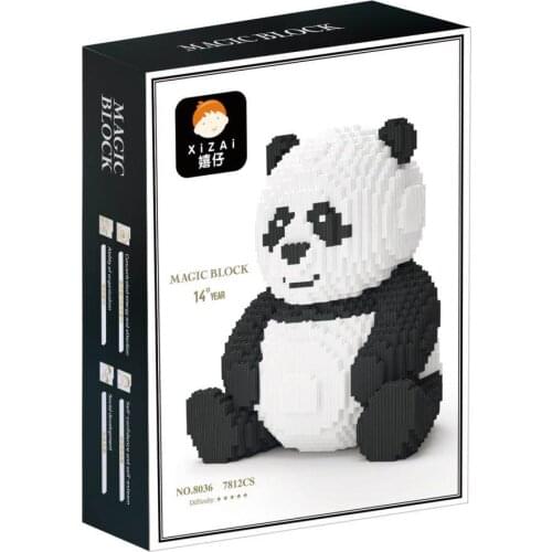 7812PCS Xizai Connection Blocks Cute Animal Panda Building Toy Auction Figures Brinquedos for Children Gift Girls Present 8036