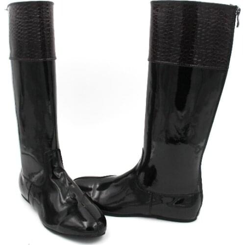 Aoud Saddley Horse Riding Boots Patent Leather Dressage boots Equestrian Boots High Quality Back Zipper Shoes Unisex Saddles