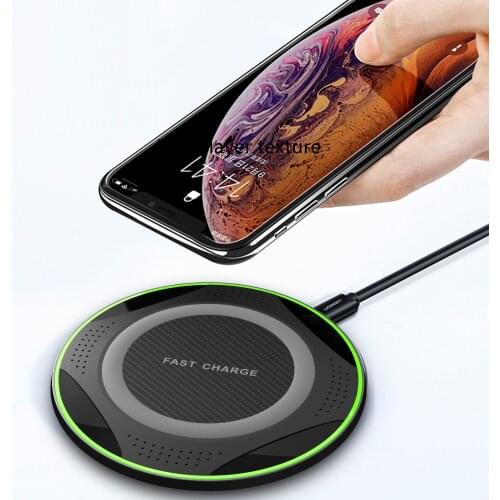 Qi 10W Fast Wireless Charger For Iphone 12 Pro X Samsung Smartphone Cargador Celuar Charge Disk Phone Holder