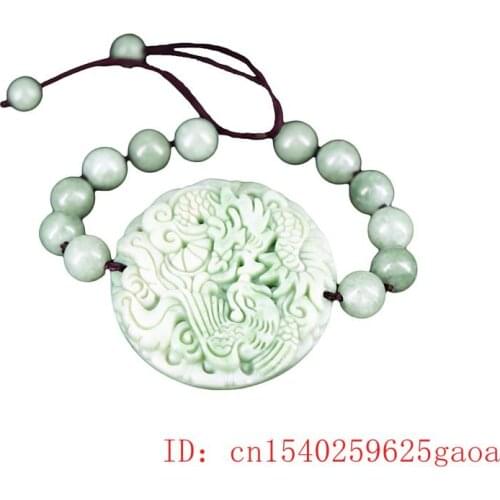 Jade Dragon Phoenix Bracelet Green Jadeite Bangle Charm Gifts Natural Jewellery Fashion Amulet