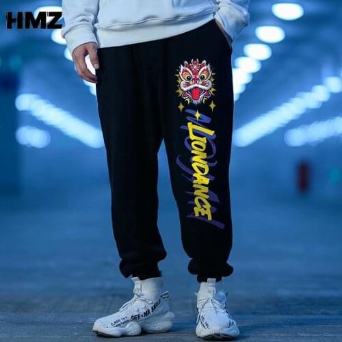 HMZ Cartoons Sweatpants Men Casual Black Pant Harajuku Jogger Autumn Trousers Streetwear Pants Men Hip Hop Pants Sweatpants Man