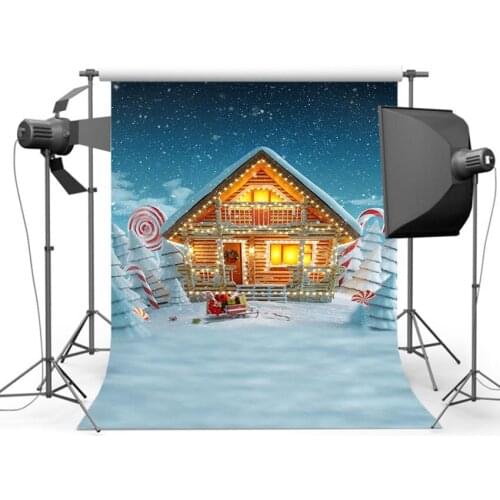 Christmas Night Photo Studio Background For Santa Claus Sleigh Winter Snow Scene For Photobooth Photography Backdrops