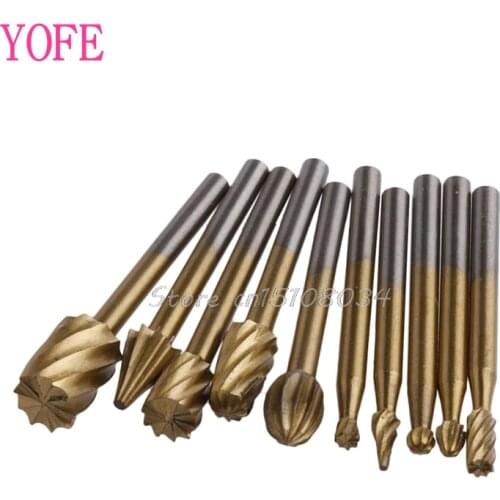 10Pcs Engraving Cutter Woodworking Tool Grinding Electric Rotary File Head S08 Wholesale&DropShip