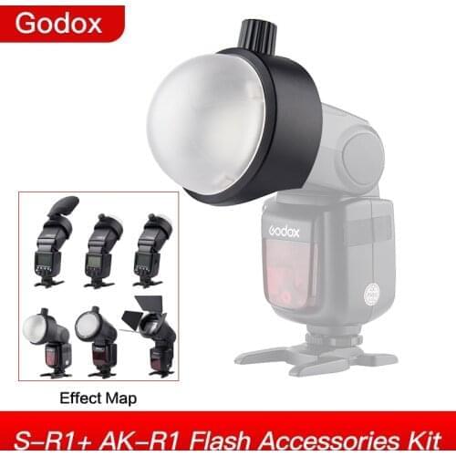 Godox AK-R1 Round Head Accessories Kit with S-R1 for Godox AD200 V860II V850 TT685 TT600 and YONGNUO Canon Nikon Sony Flash