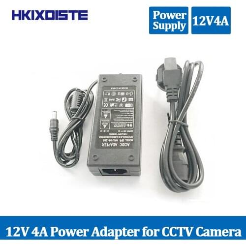 HKIXDISTE 12V Power supply for led strip EU/US/UK/AU adapter AC110-240V to DC12V 4A plug transformer Power Adapter
