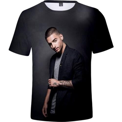 Customized 3D Short-sleeved T-shirt Maluma 3D Printing Summer Mens/womens New Fashion Casual T-shirt with Short Sleeves