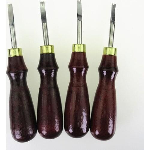 Leather Craft Edge Beveler Skiving Beveling Knife Cutting Hand Craft Tool with Wood Handle 0.8/1.0/1.2/1.5mm Practical DIY