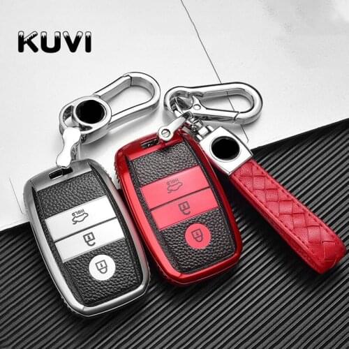 PU Leather Car Remote Key Cover Case Fob for KIA Rio RIO5 Sportage R Ceed Cerato K3 KX3 K4 K5 Picanto Optima Sorento Stinger