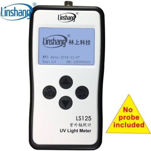 Linshang LS125 UV light meter test ultraviolet power UV intensity energy for 365nm 395nm UVA LED UVB UVC waterproof sensor probe