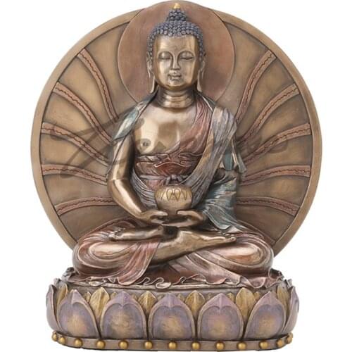 CHINESE STYLE CREATIVE BUDDHA ART FIGURINE AMITABHA STATUE RESIN CRAFTS HOME DECORATION ACCESSORIES BIRTHDAY GIFT R4181