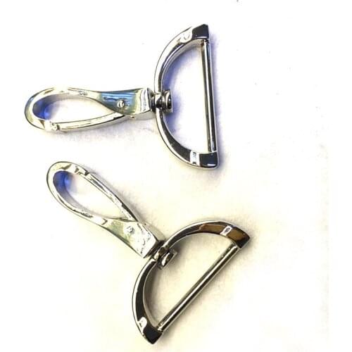 30 Pcs 1 1/4" (32mm ) Round Corner oval-shaped swivel head pushed gate snap hook Nickel