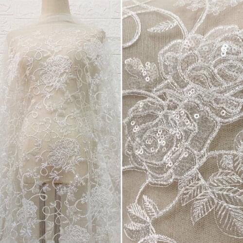 NO.170 Newest bridal Fashion french lace fabric 51 inches wedding dress fabric lace fabric ivory wedding dress lace