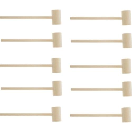 Mini Wooden Hammer 10 Pack Mallet Pounding Toy Cute Beating Gavel Toys for Boys & Girls