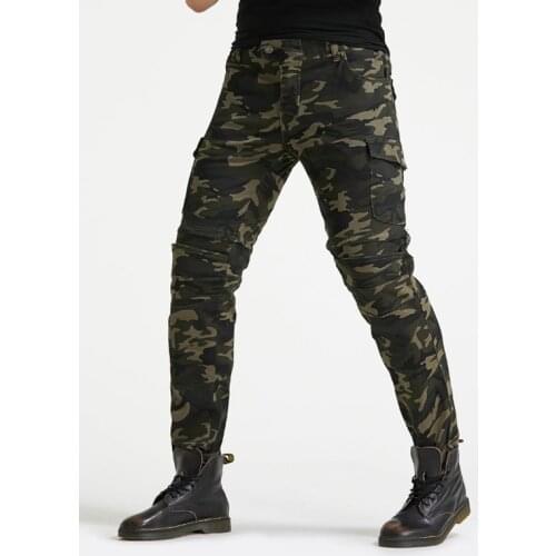 Mens Trousers Camouflage Motorcycle Casual Off-Road Pants Outdoor Riding Jeans With Blackout Trousers