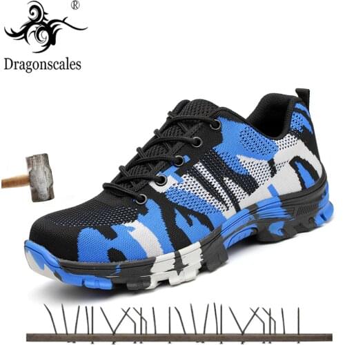 2020 New Mens Safety Shoes Steel Toe Cap Military Work Safety Boots Shoes Men Camouflage Army Puncture Proof Boots Plus Size