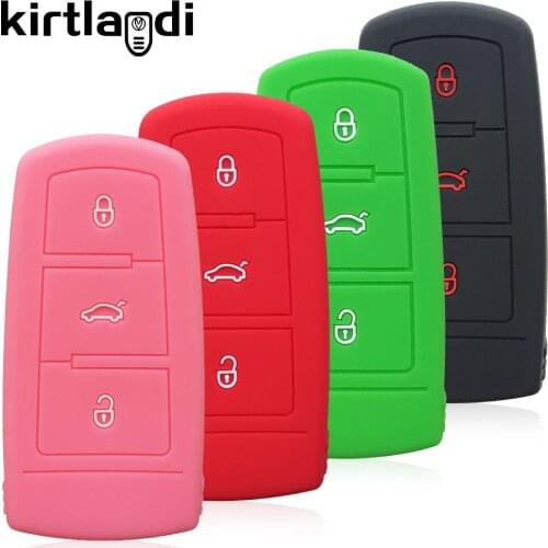Kirtlandi Hot Silicone Car Key Cover Case for Volkswagen VW Passat B6 B7 3C Magotan Passat Variant 3C5 CC Car Holder Keychain