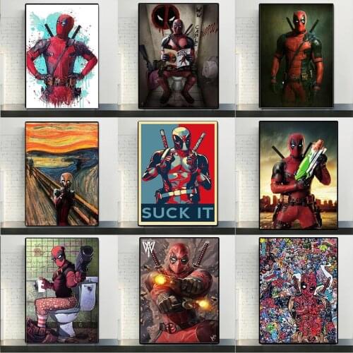 Superhero Poster Anime Canvas Painting Marvel Avengers Photo Frame Painting Home Living Room Decoration Childrens Birthday Gift