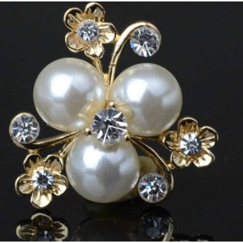 Hot Sale wholesale 20pcs/lot Wedding Diamond Button rhinestone with pearl Button Crystal DIY hair garment Accessories YF07
