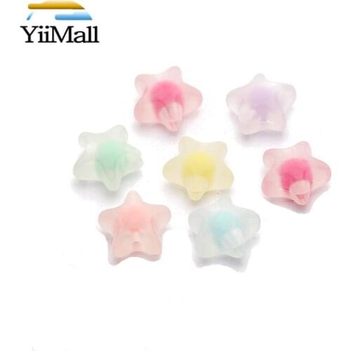 50pcs Colorful Matte Dull Acrylic Beads 11mm Five-pointed Star Spacer Beads for DIY Jewelry Making Handmade Necklace Bracelet