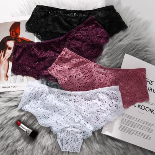 Sexy Lace Panties Women G-String Lingerie Tempting Pretty Briefs Fashion Cozy High Quality Cotton Low Waist Cute Women Underwear