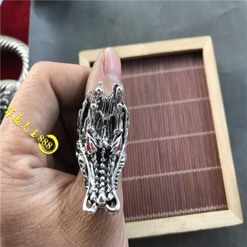 Tibetan Handmade Silver Ring Miao Silver Mens and womens antique silver ring ring bibcock