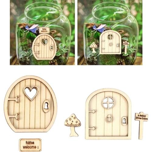 Fairy Garden Miniature Gnome Fairy Door - Mini Dollhouse Supply Yard Art Garden Sculpture, Boxwood, Miniature