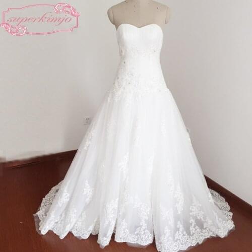 Bridal Dresses Gowns Floor Length Sweetheart Neckline Pleats Beading Sequins Lace Flowers Fit and Flare Wedding Dresses Real