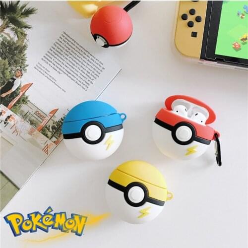 Takara Tomy Pokemon Wireless Bluetooth Headphone Protective Cover Cartoon Pikachu Is Suitable for Iphone Airpods 1/2 Generation