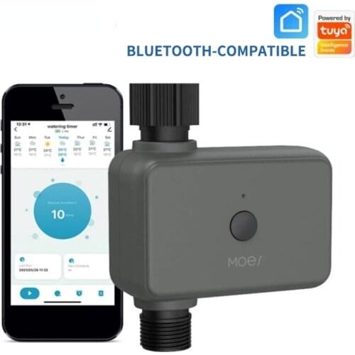 Tuya Smart Bluetooth-compatible Water Timer Rain Delay Programmable Irrigation Timer With Automatic And Manual Watering Hub Need