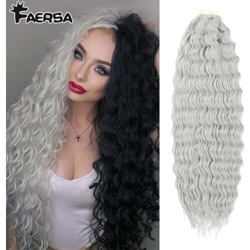 Deep Water Wave Twist Crochet Hair Crochet Braid Ombre Braiding Hair Extensions Synthetic Afro Curls For Women Low Tempreture
