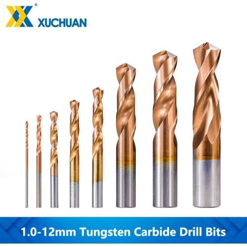 Tungsten Carbide Drill Bits 1.0-12mm Twist Drill Bit TiCN Coating Solid Carbide Core Drill Bits For Hard Metalworking Drilling T