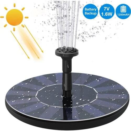 Solar Powered Water Fountain Outdoor Pump Bird Bath Pond Waterfall Garden Decoration Pool Fountain With 1.6W Floating Birdbath