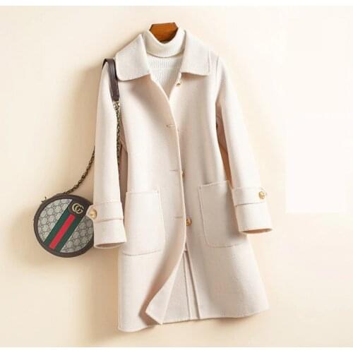 High Quality Fashion Autumn Winter Jacket Women Coat Warm Cashmere Ladies Work Office Elegant Vintage Wool Blends Coats Female