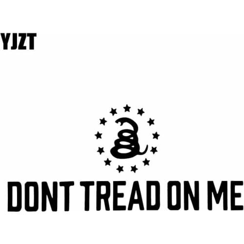 YJZT 17.8CM*8.1CM DONT TREAD ON ME Guns Molon Labe Decal Vinyl Car Sticker Black/Silver C10-01029