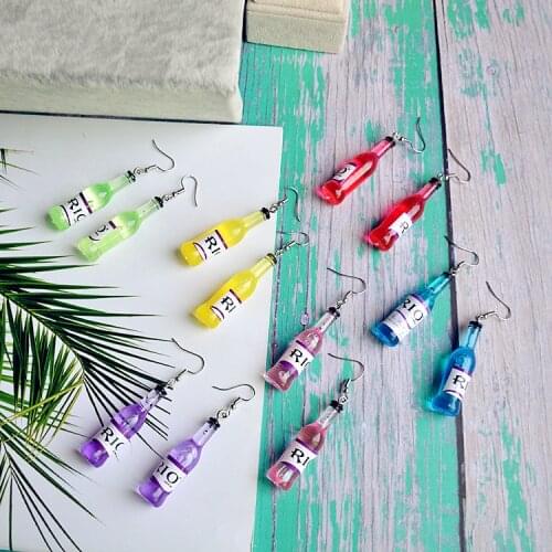South Korean Personal Simulation Earrings Bar Night Club Fashion Hip Hop Fun Creative Wine Bottle Earrings Children Gifts