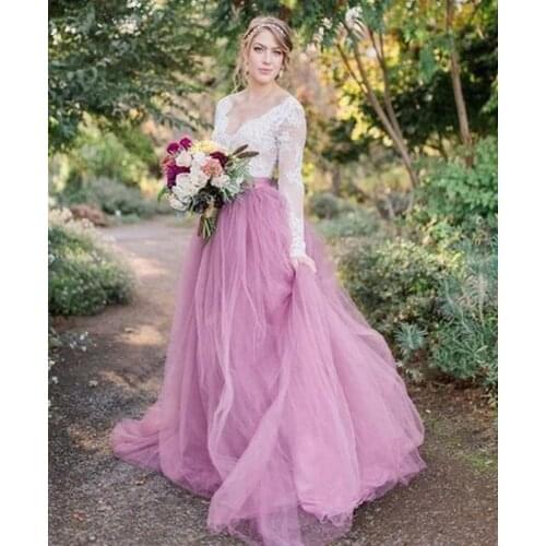 2020 Beach Wedding Dresses Tulle Lace Appliques Bridal Gowns Simple Bodice Wedding Dress Vestidos De Novia custom made