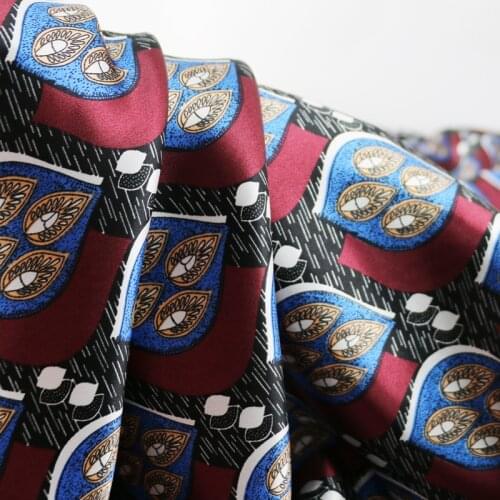 Retro Dress Scarf Clothing Blanket Textile Material Satin Printed Tissu