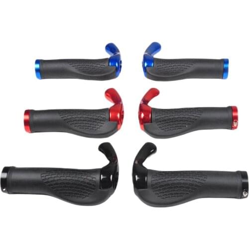 1 Pair Mountain Bike Locking Handlink The Set with 1 Pair Paleo Horn Set Aluminum Alloy Rubber Bicycle Accessories