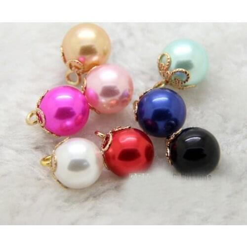 10Pcs/lot 11mm Exquisite red gold green white black pearl metal shirt button clothes cardigan childrens clothing button C068