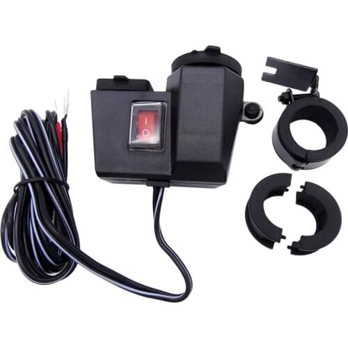 12V Motorcycle Dual USB Charger Cigarette Lighter Adapter LED Display Voltmeter Waterproof Power Bank Socket Splitter Cover