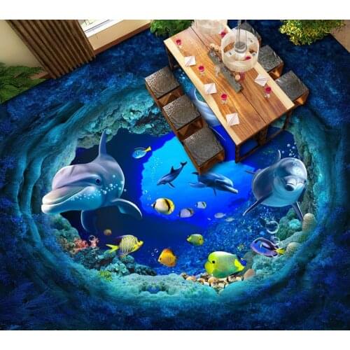 3d fllor paper Waterproof floor mural painting self-adhesive 3D floor 3d floor murals Home Decoration