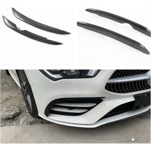 4Pcs Car Front Fog light Frame Cover Trim Sticker Chrome ABS For Mercedes Benz CLA 2020 Car Styling