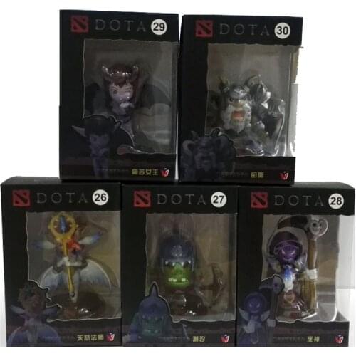 5pcs/set DOTA 2 Game Queen of pain Model Zeus Tidehunter Skywrath Mage Death Model Decoration Boxed PVC Action Figures toys
