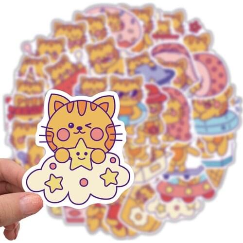 50PCS New Kawaii Cat Stickers For Girl Cute Cartoons Animal Sticker DIY Suitcase Fridge Water Bottle Guitar Laptop Decals