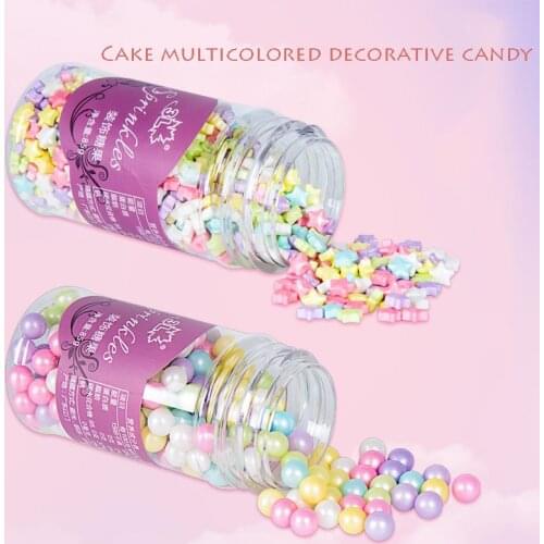 85g Christmas Tablets Sugar Edible Stars Colored Sugar New Year Cake Decoration Polished Sugar Kids Gifts