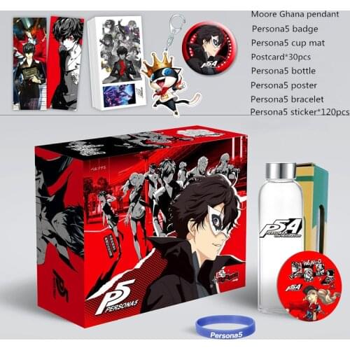 Anime Persona5 Gift BOX toy Included Poster Postcard bottle bracelet pendant badge package box gift