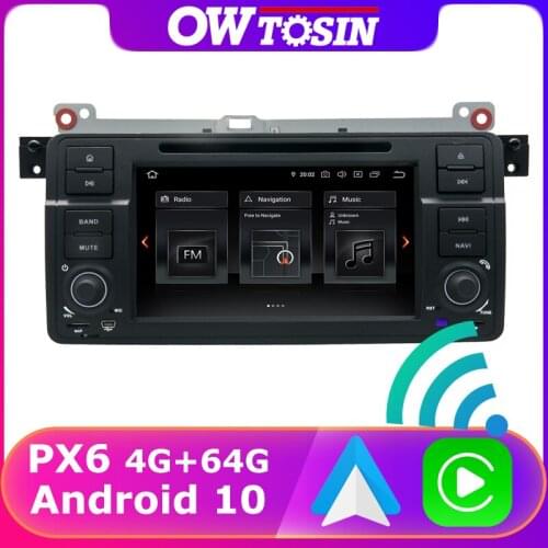 PX6 4+64G Android 10.0 Car DVD Media Radio GPS Wireless Carplay For BMW 3 Series M3 E46 3er 318 320 325 Rover 75 MG ZT 1998-2006