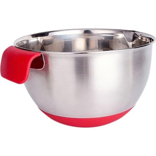 BMBY-Silicone handle stainless steel non-slip scale mixing bowl salad bowl